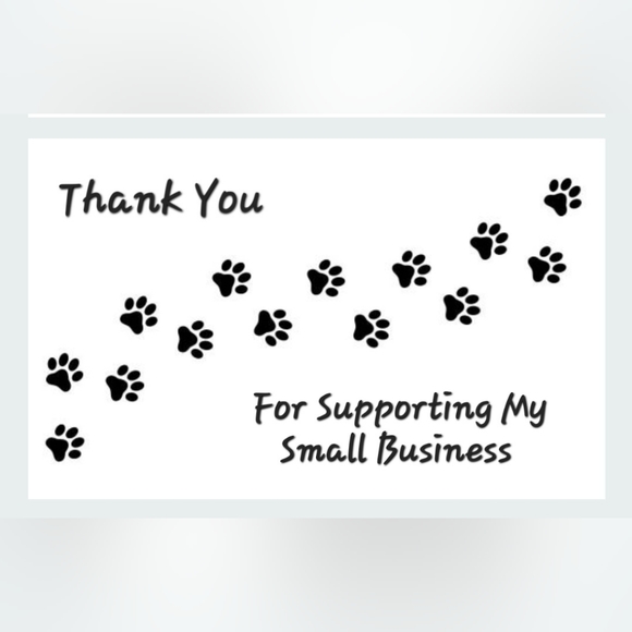 Handmade Dog Paws Thank you Business Cards - Picture 1 of 2